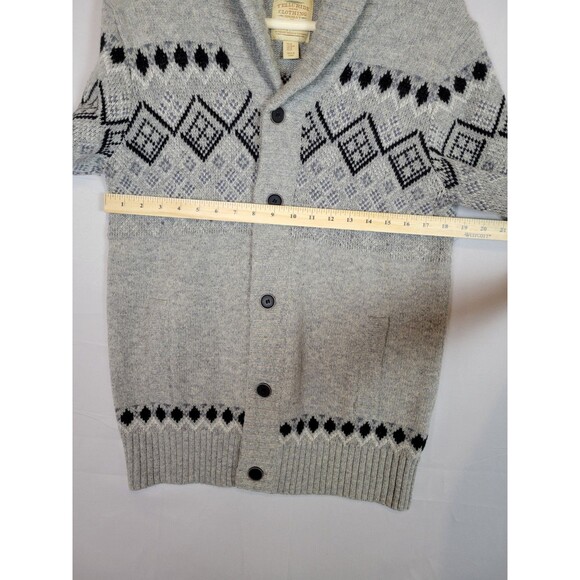 Telluride Clothing Co. Lambswool Blend Cardigan Sweater Mens Medium Fair Isle - Picture 3 of 8